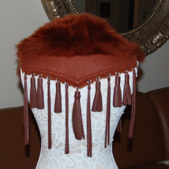 $895 COACH Runway Dream Catcher Collar in Rust (Detachable) - Picture 6 of 7